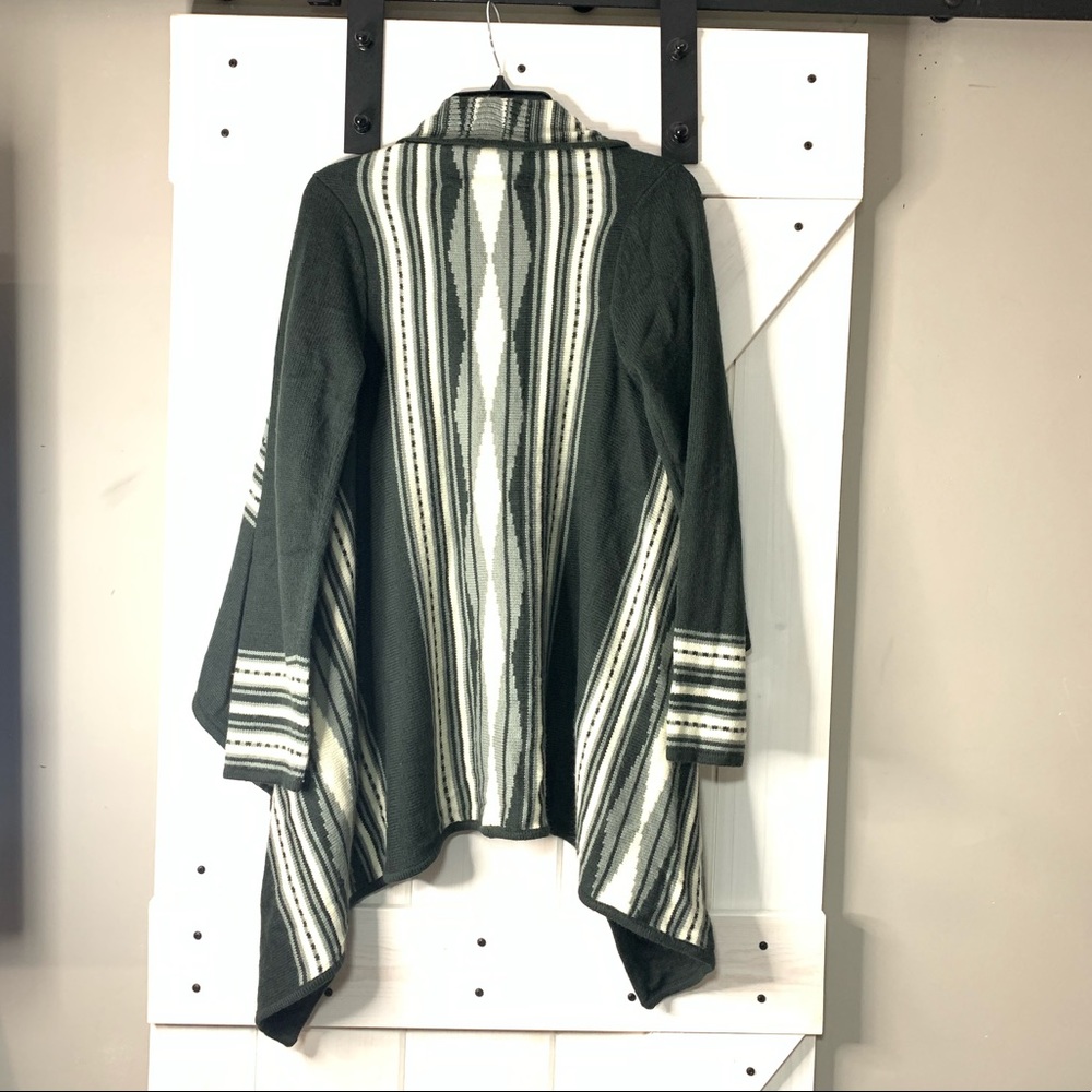 Women’s Remain Gray Acrylic Open Style Sweater Striped Cardigan Large - Picture 9 of 9